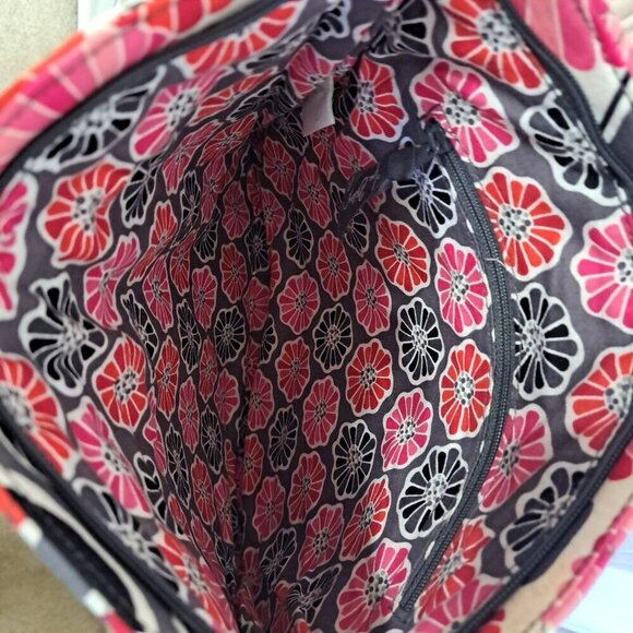 Vera Bradley Multicolor Floral Crossbody/Shoulder Bag Compartments Pink Red Gray - Picture 9 of 9